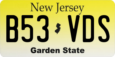 NJ license plate B53VDS
