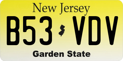 NJ license plate B53VDV