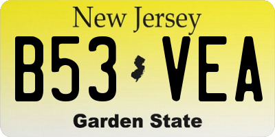 NJ license plate B53VEA