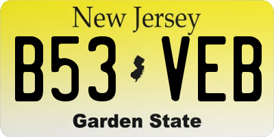 NJ license plate B53VEB