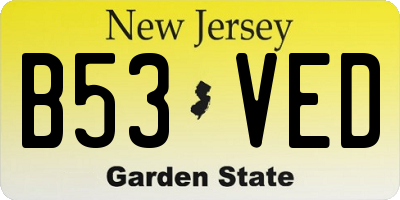 NJ license plate B53VED