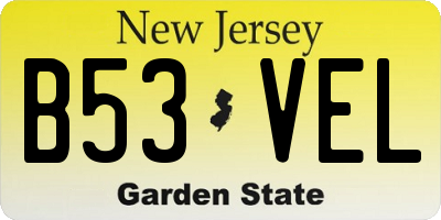 NJ license plate B53VEL