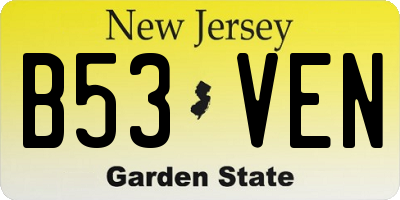 NJ license plate B53VEN