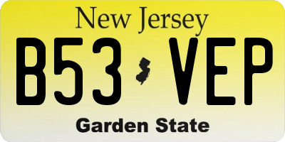 NJ license plate B53VEP