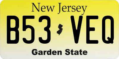 NJ license plate B53VEQ