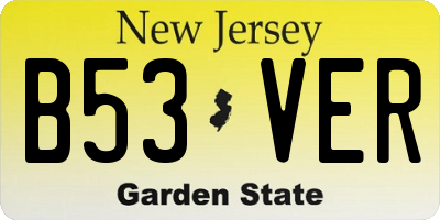 NJ license plate B53VER