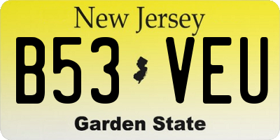 NJ license plate B53VEU