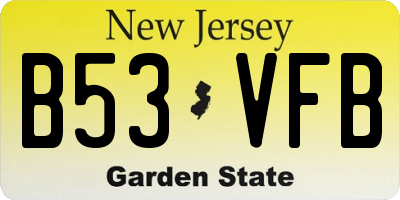 NJ license plate B53VFB