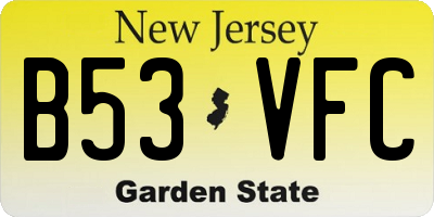 NJ license plate B53VFC