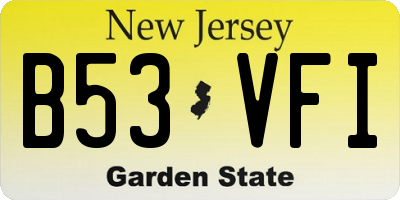NJ license plate B53VFI