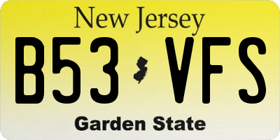 NJ license plate B53VFS