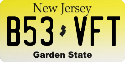 NJ license plate B53VFT