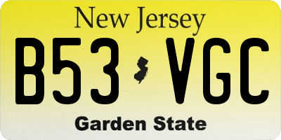 NJ license plate B53VGC
