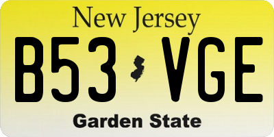 NJ license plate B53VGE