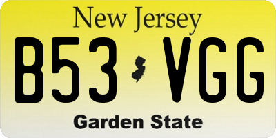 NJ license plate B53VGG