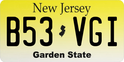 NJ license plate B53VGI