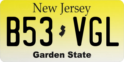 NJ license plate B53VGL