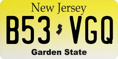 NJ license plate B53VGQ