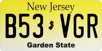 NJ license plate B53VGR