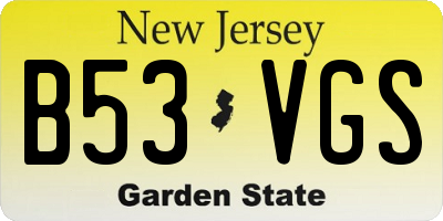 NJ license plate B53VGS
