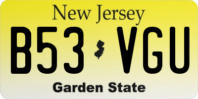 NJ license plate B53VGU