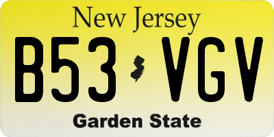 NJ license plate B53VGV