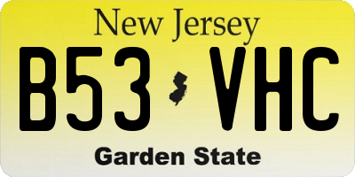 NJ license plate B53VHC