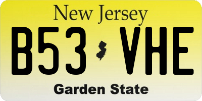 NJ license plate B53VHE