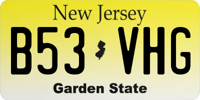 NJ license plate B53VHG