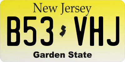 NJ license plate B53VHJ