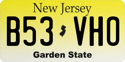NJ license plate B53VHO