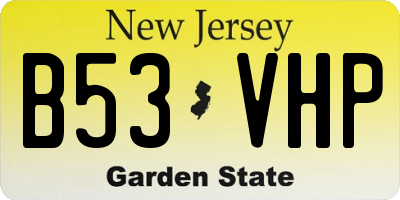 NJ license plate B53VHP