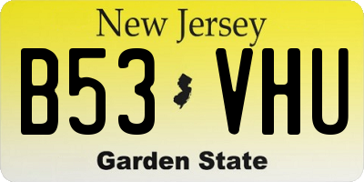 NJ license plate B53VHU