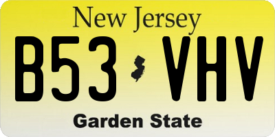 NJ license plate B53VHV