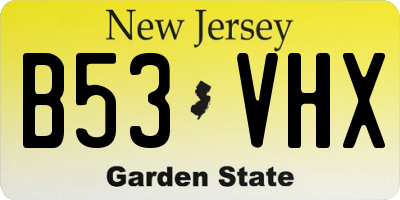 NJ license plate B53VHX