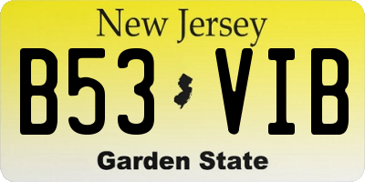 NJ license plate B53VIB