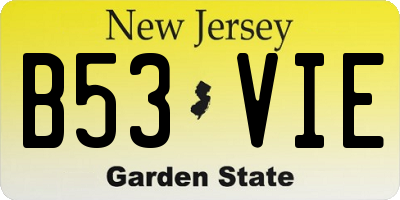 NJ license plate B53VIE