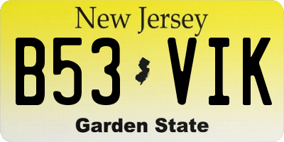 NJ license plate B53VIK