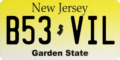 NJ license plate B53VIL
