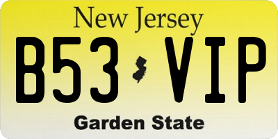 NJ license plate B53VIP