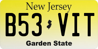 NJ license plate B53VIT