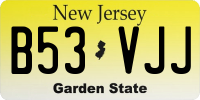 NJ license plate B53VJJ