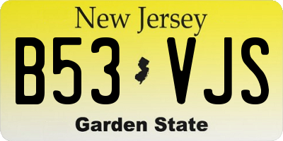 NJ license plate B53VJS