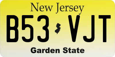 NJ license plate B53VJT