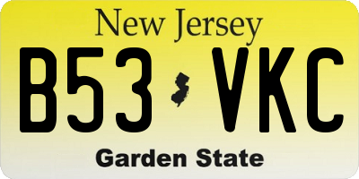 NJ license plate B53VKC