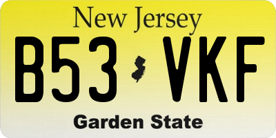 NJ license plate B53VKF