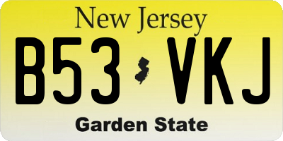 NJ license plate B53VKJ