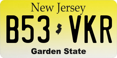 NJ license plate B53VKR