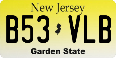 NJ license plate B53VLB