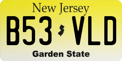 NJ license plate B53VLD